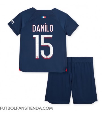 Paris Saint-Germain Danilo Pereira #15 Primera Equipación Niños 2023-24 Manga Corta (+ Pantalones cortos)